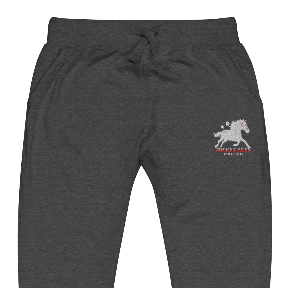 Unisex fleece sweatpants - Embroidered white sunset bay