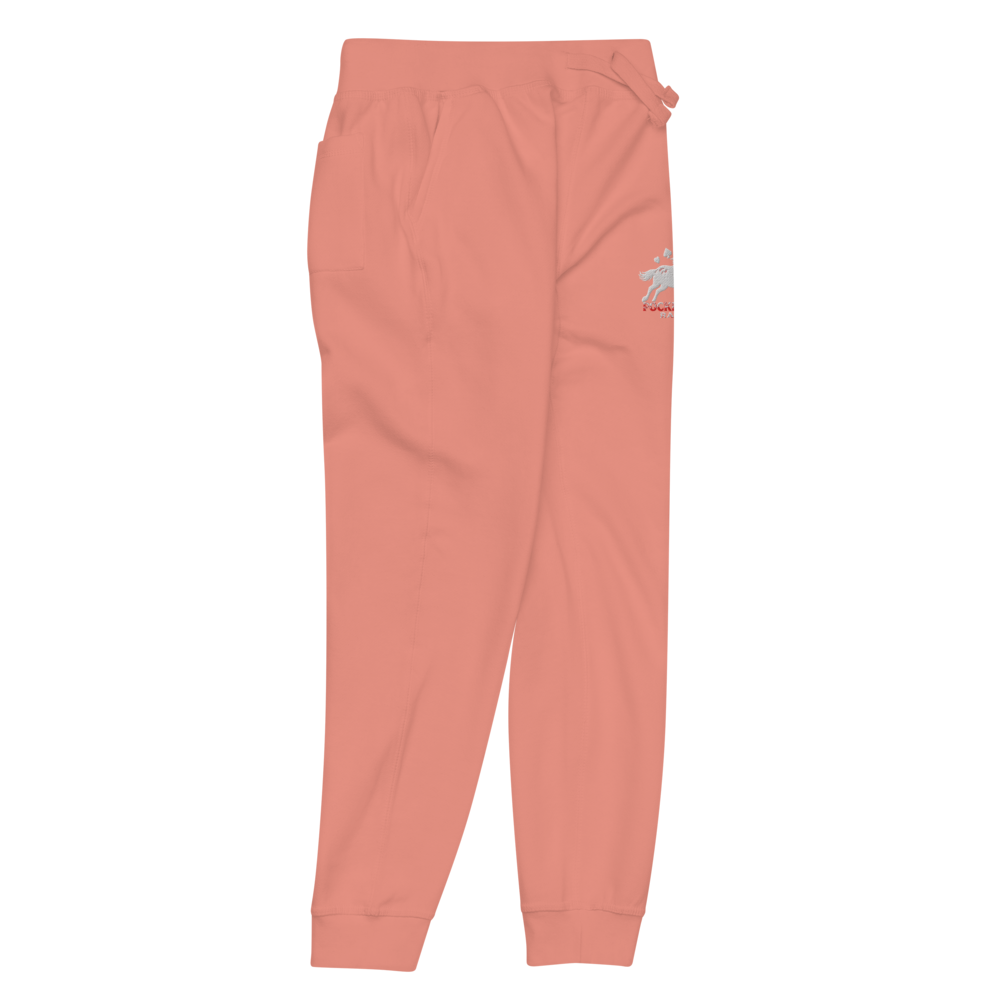 Unisex fleece sweatpants - Embroidered white sunset bay