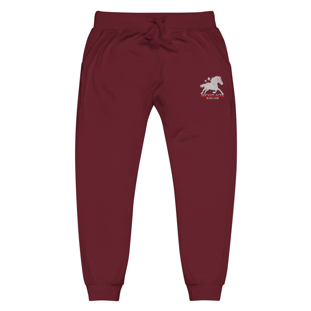 Unisex fleece sweatpants - Embroidered white sunset bay