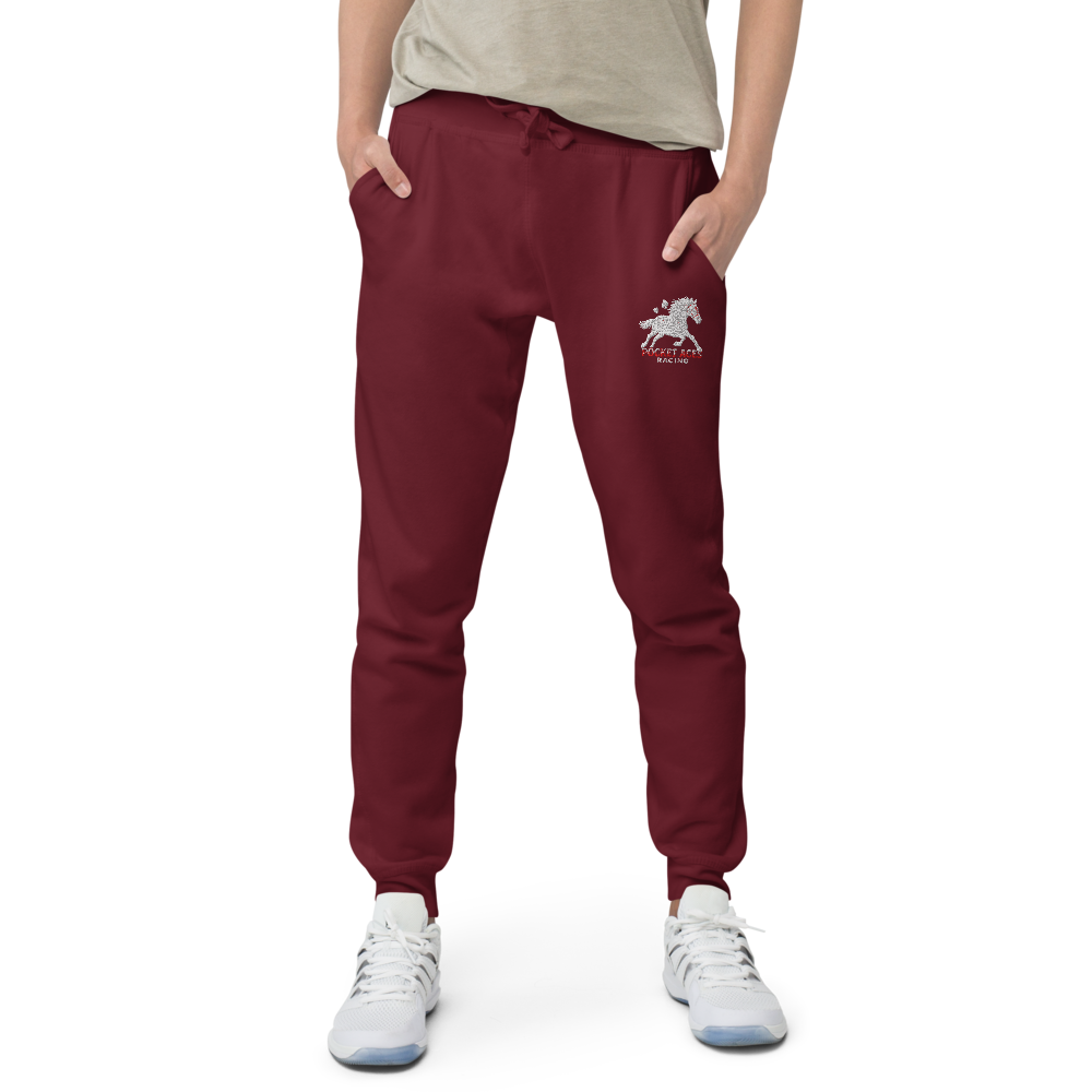 Unisex fleece sweatpants - Embroidered white sunset bay