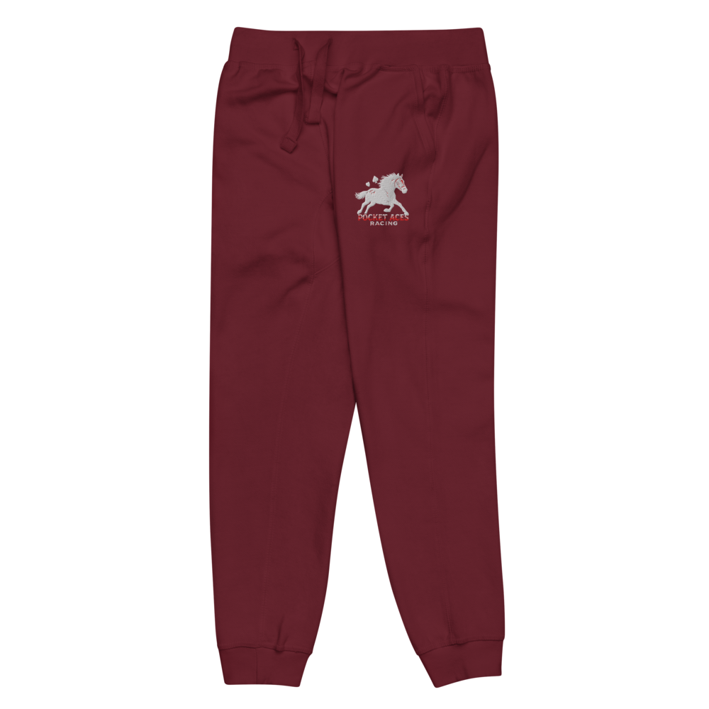 Unisex fleece sweatpants - Embroidered white sunset bay
