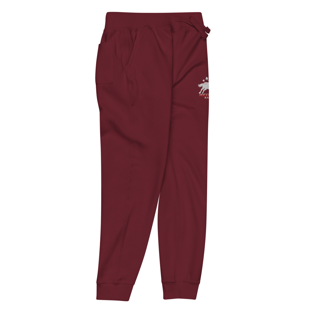 Unisex fleece sweatpants - Embroidered white sunset bay