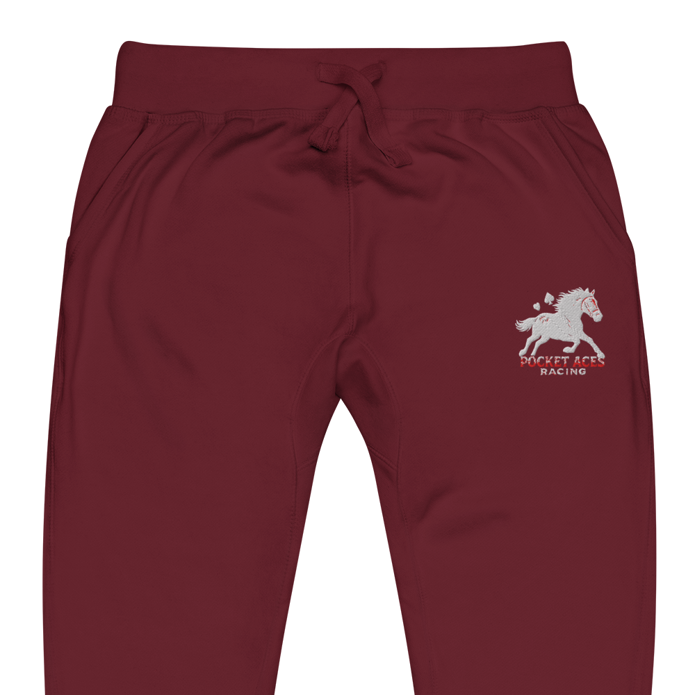 Unisex fleece sweatpants - Embroidered white sunset bay