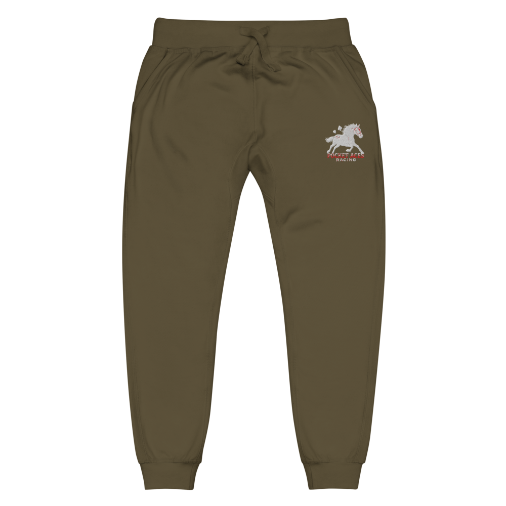 Unisex fleece sweatpants - Embroidered white sunset bay