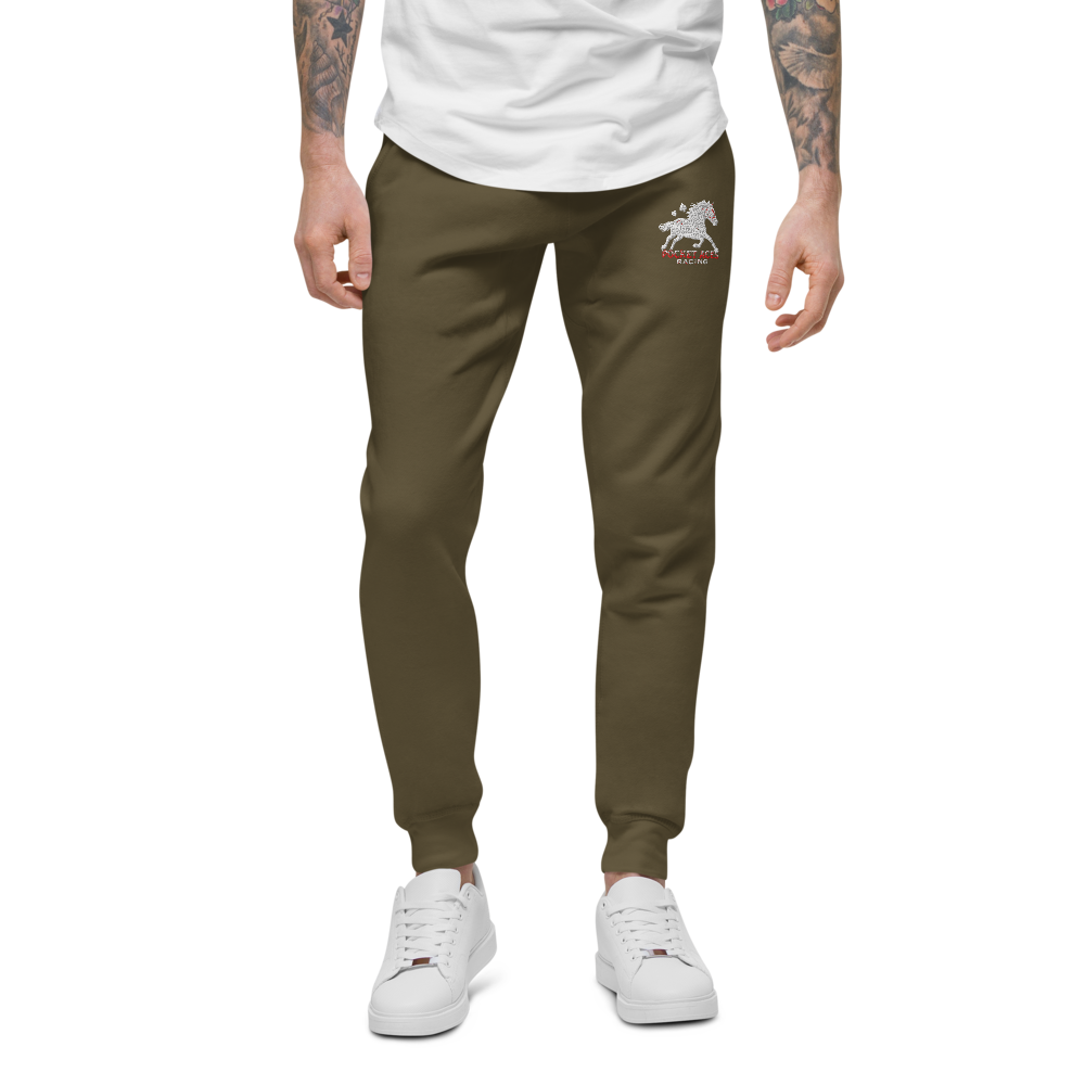 Unisex fleece sweatpants - Embroidered white sunset bay
