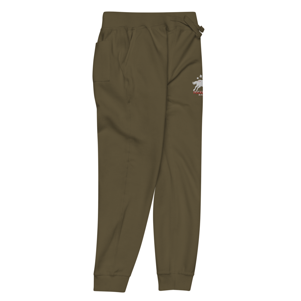 Unisex fleece sweatpants - Embroidered white sunset bay