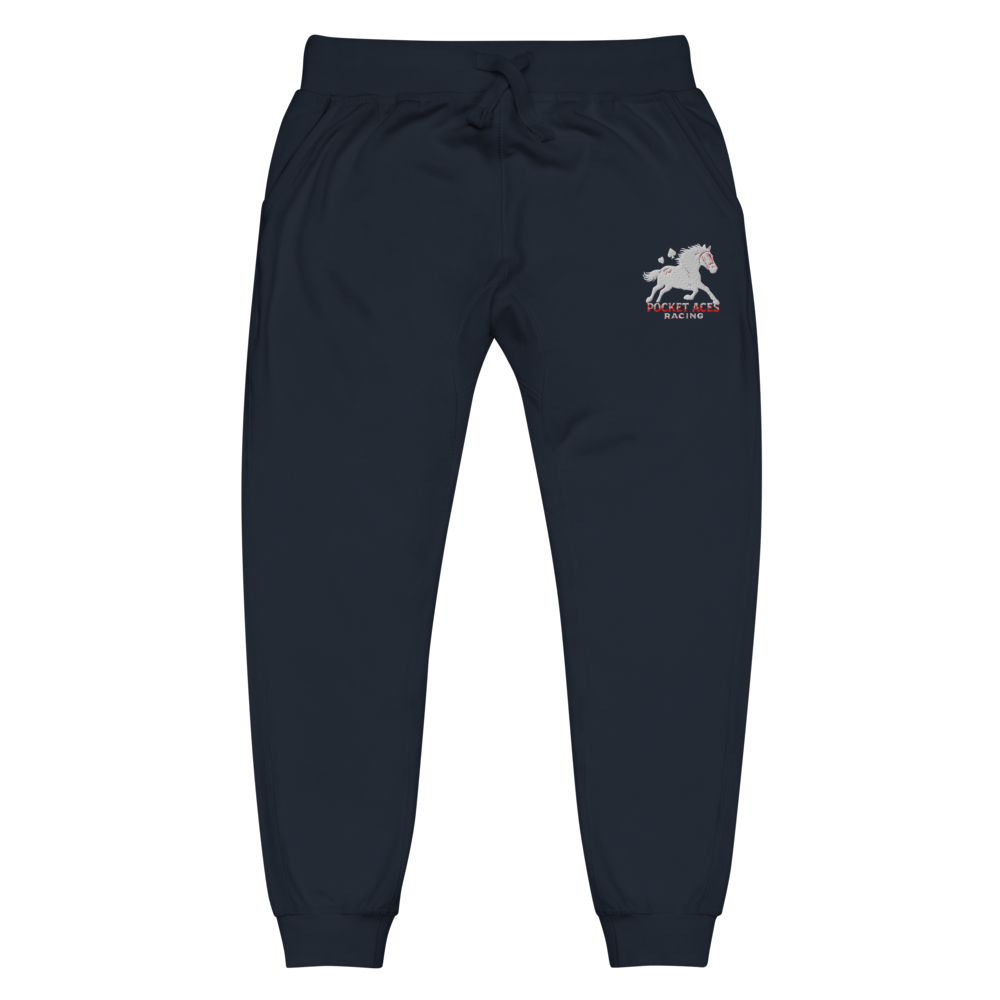 Unisex fleece sweatpants - Embroidered white sunset bay