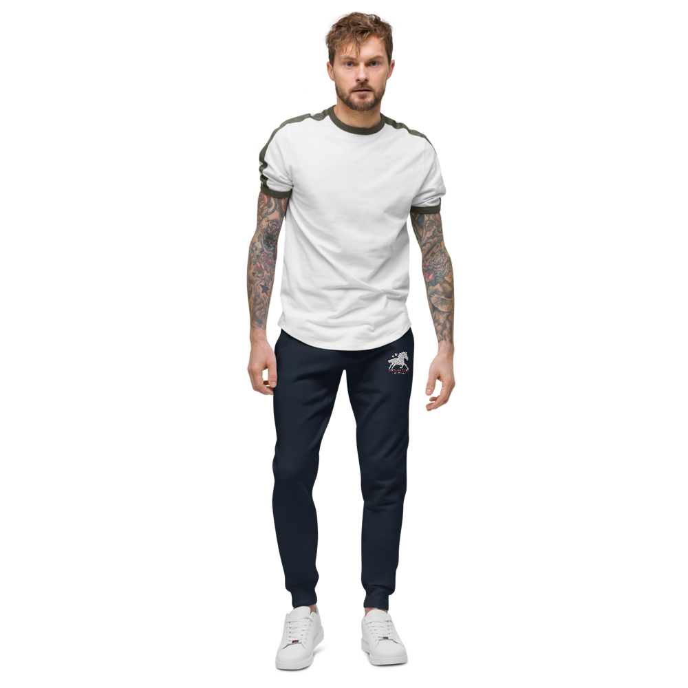 Unisex fleece sweatpants - Embroidered white sunset bay