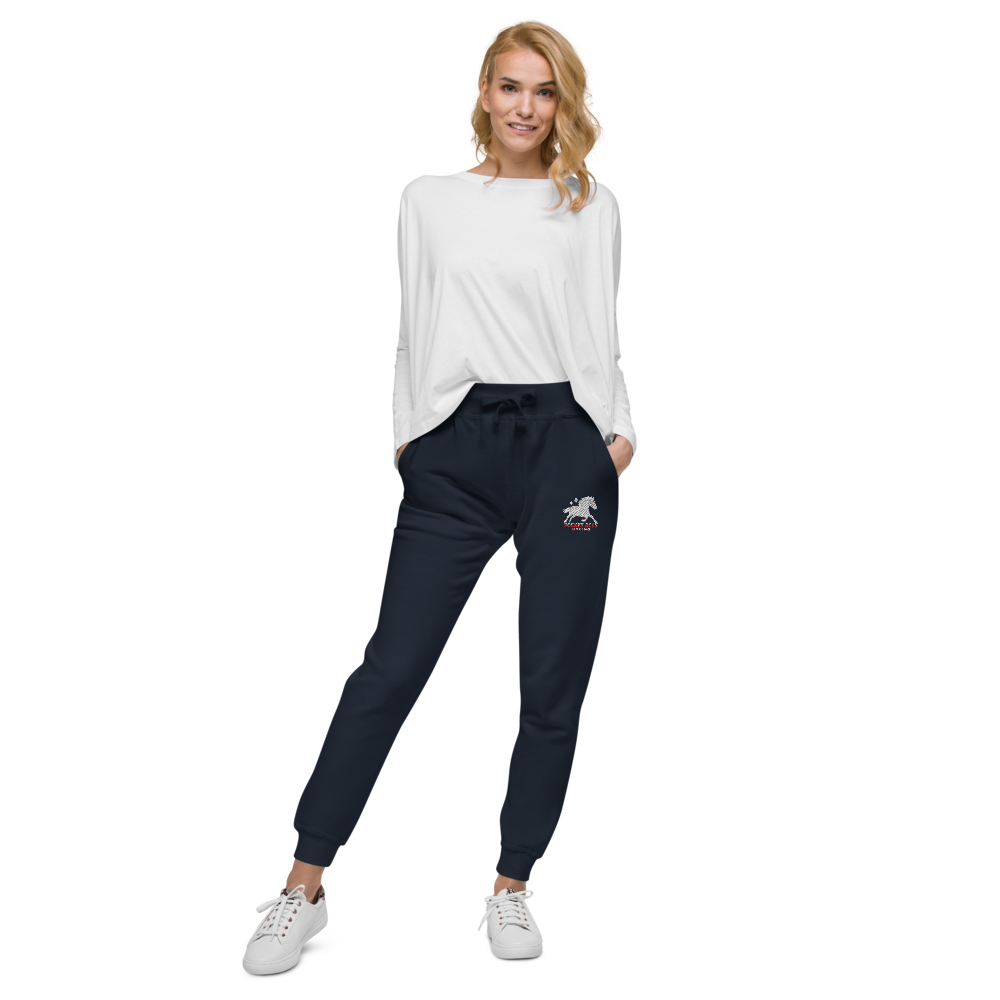Unisex fleece sweatpants - Embroidered white sunset bay