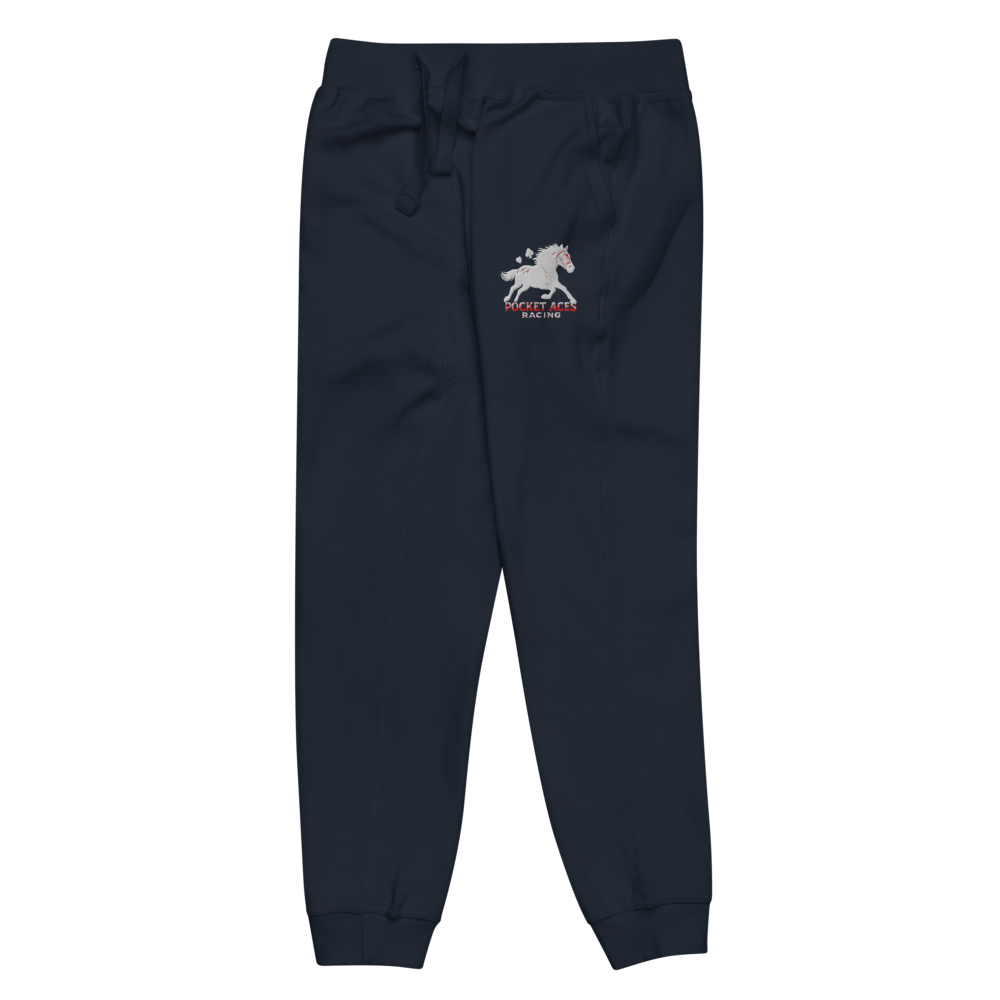 Unisex fleece sweatpants - Embroidered white sunset bay