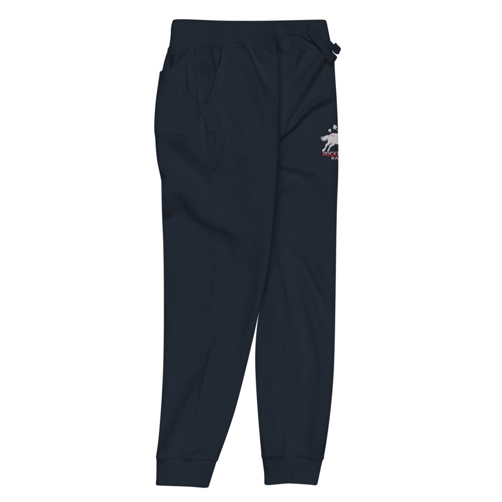 Unisex fleece sweatpants - Embroidered white sunset bay