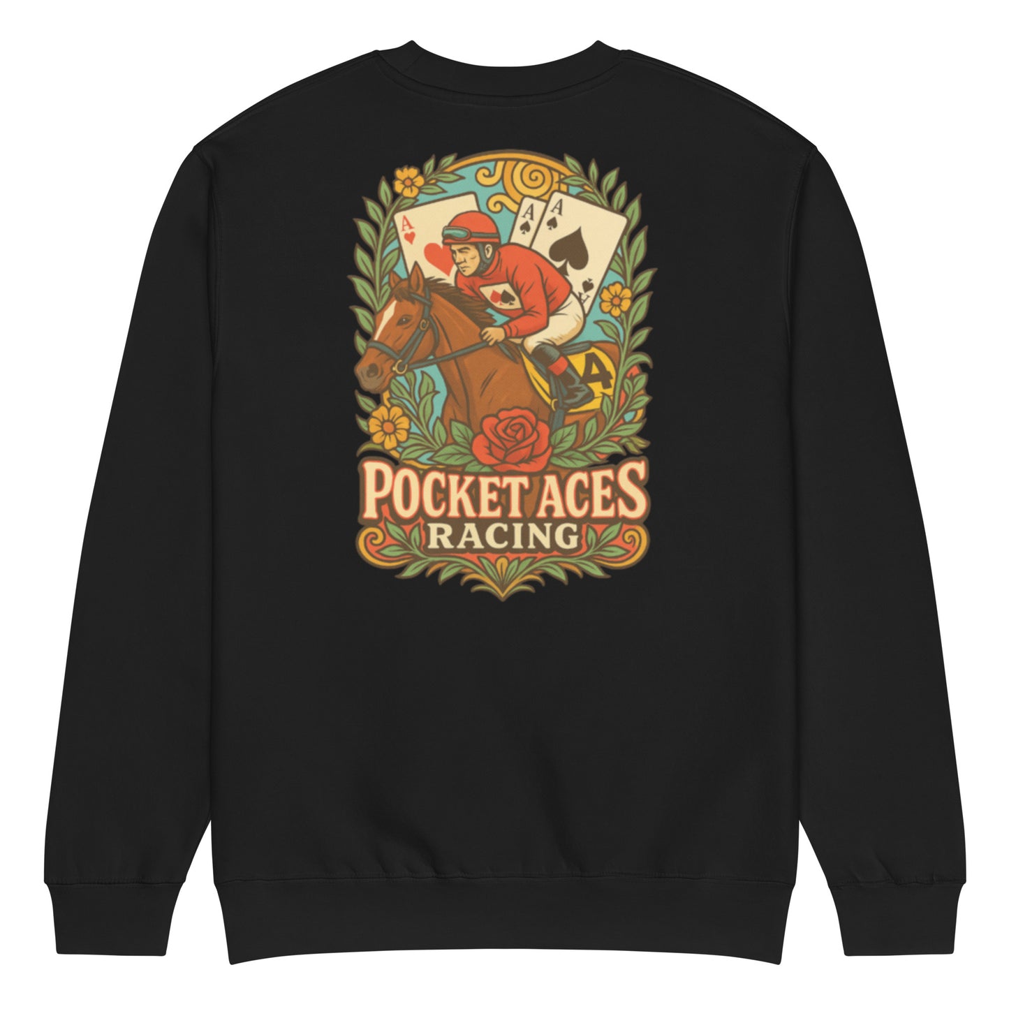 Unisex premium crew neck sweatshirt - Race Day Sunshine (back print)