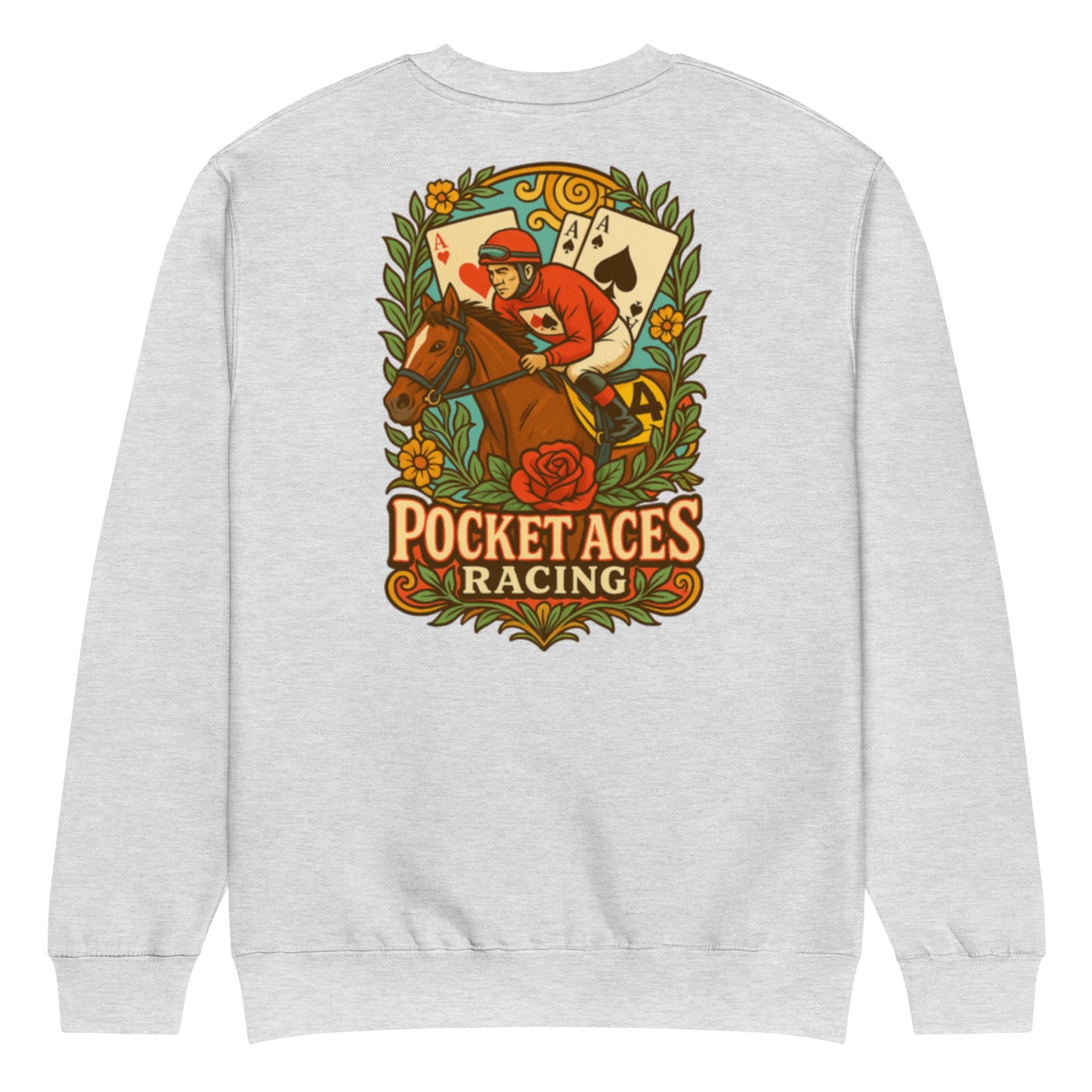 Unisex premium crew neck sweatshirt - Race Day Sunshine (back print)