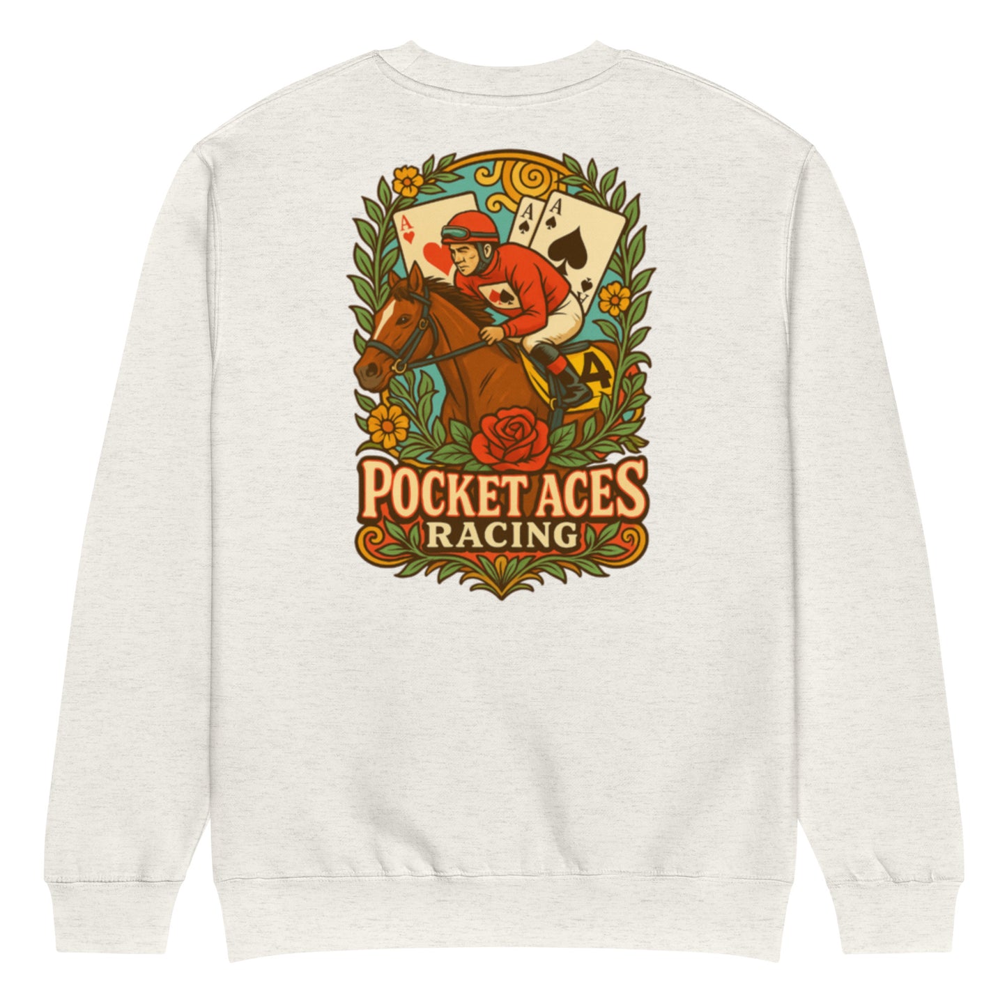 Unisex premium crew neck sweatshirt - Race Day Sunshine (back print)