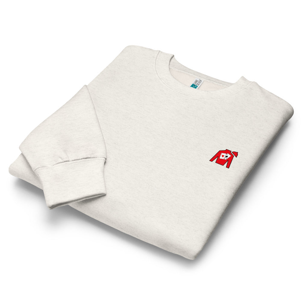 Unisex premium crew neck sweatshirt - Ace Your Face (classic logo)