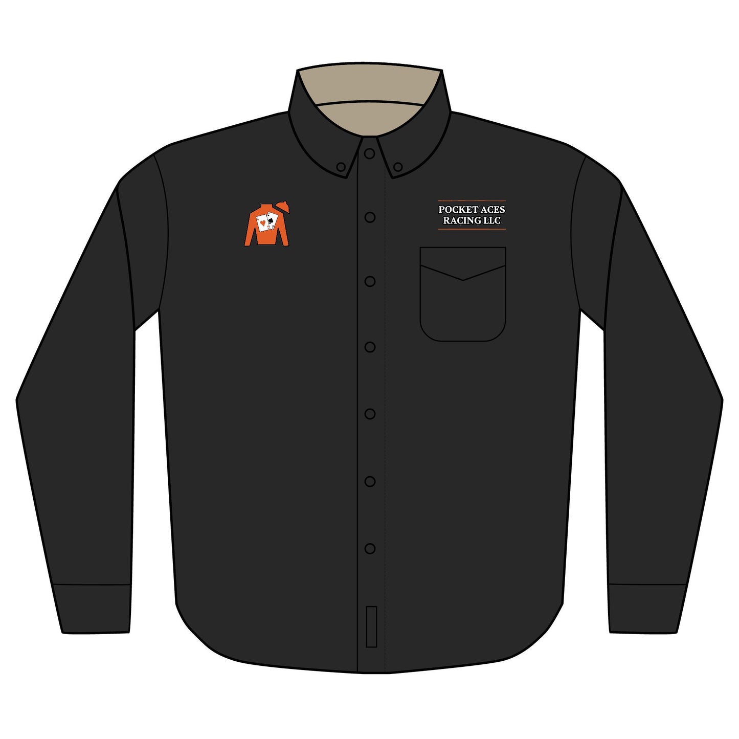 Port Authority® Unisex Long Sleeve Shirt (Embroidery) - Silks logo + Company Text above pocket