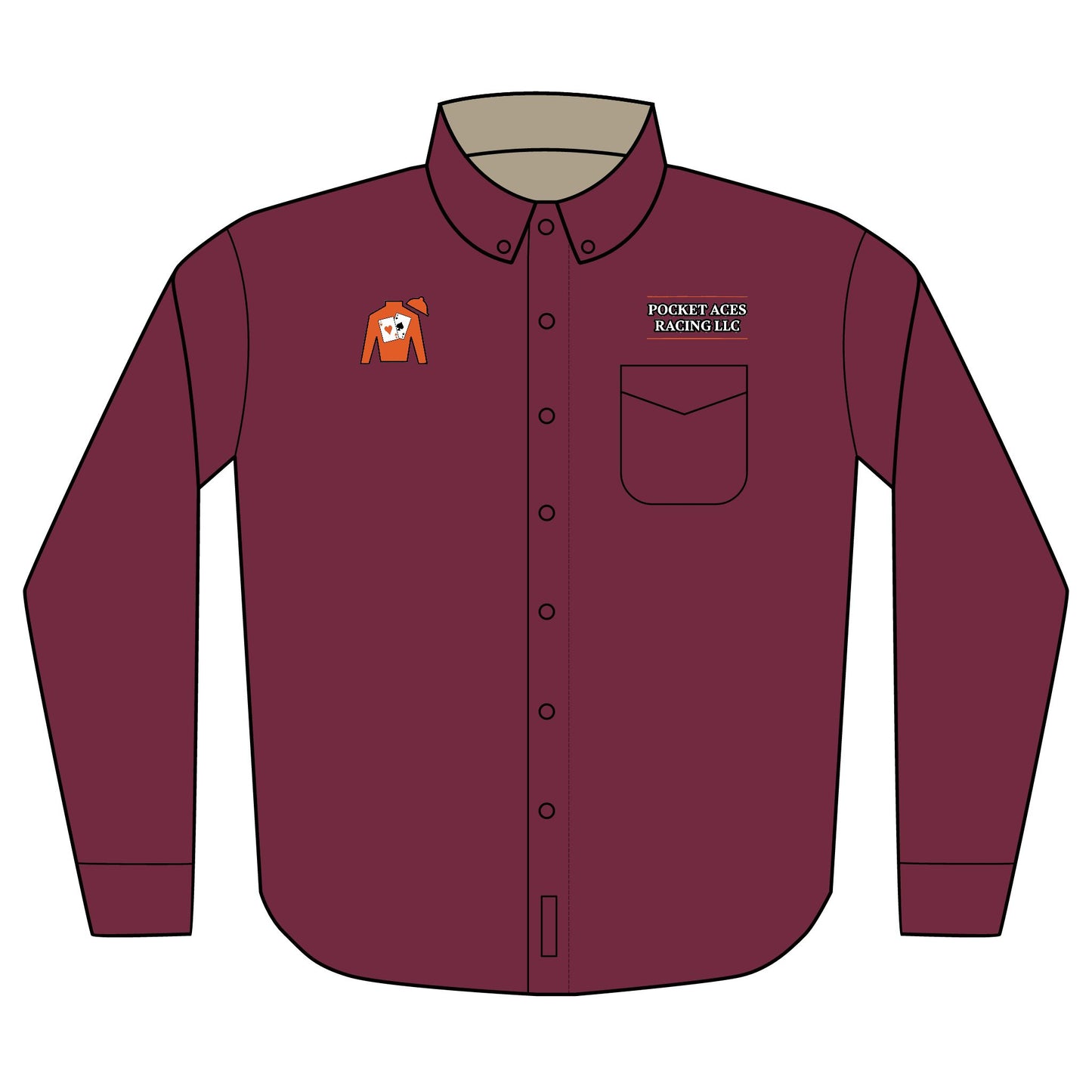 Port Authority® Unisex Long Sleeve Shirt (Embroidery) - Silks logo + Company Text above pocket