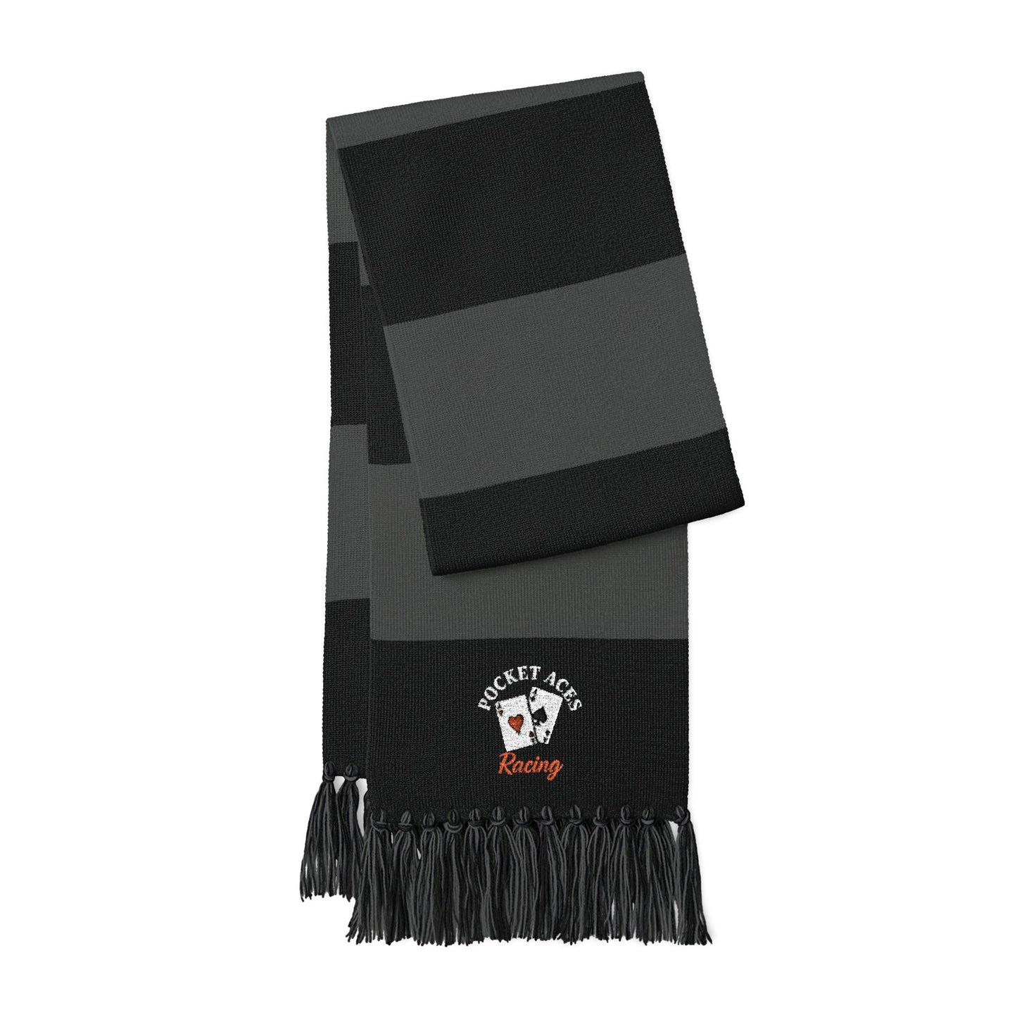 Spectator Scarf - Embroidered Cards & Text