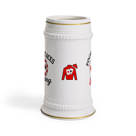 Ceramic Beer Stein — Silks + Cards + Chip logos with Text