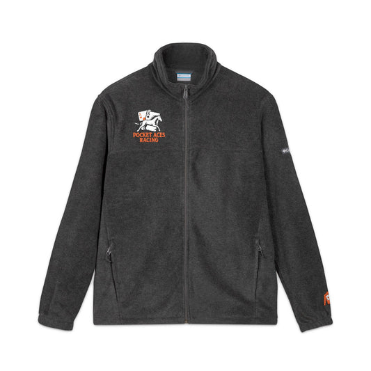 Embroidered Unisex Columbia Fleece Jacket - Aces On The Rail + Silks sleeve detail