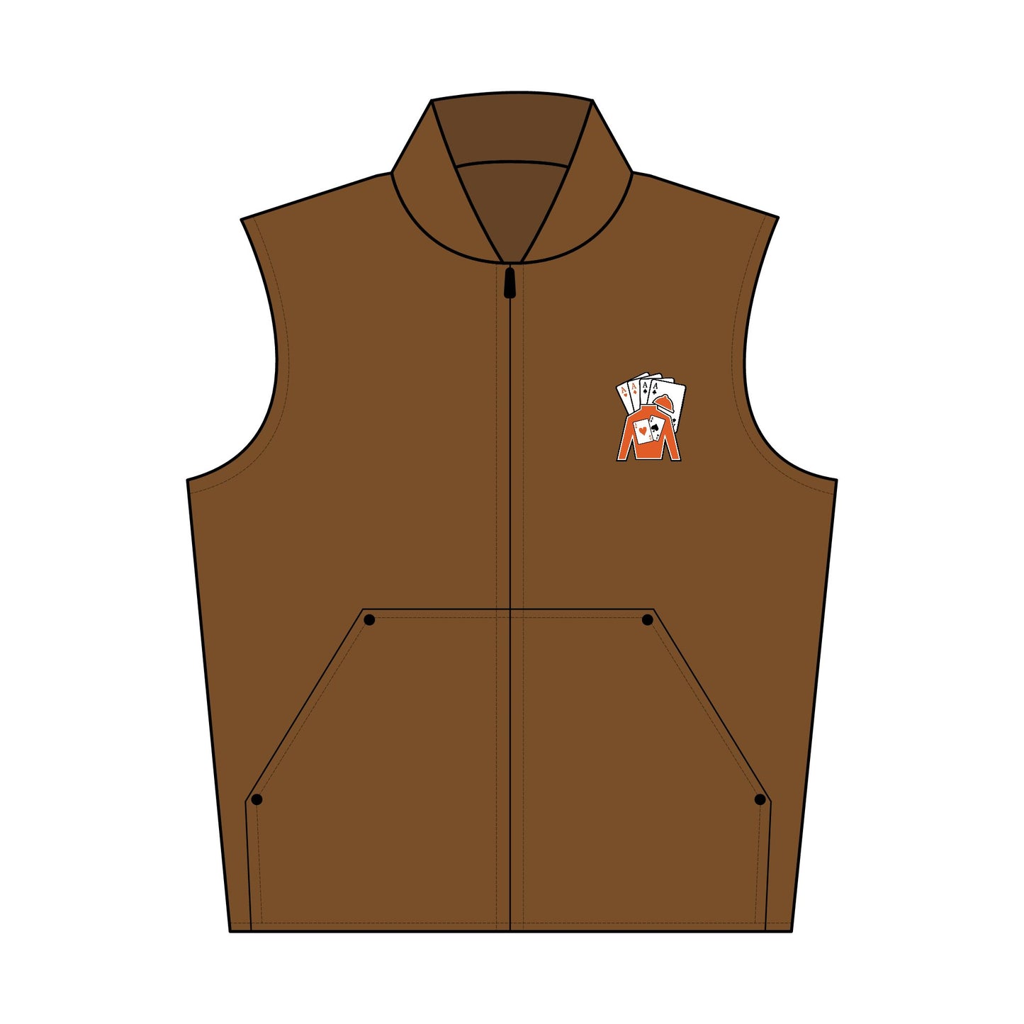 CornerStone® Unisex Washed Duck Cloth Vest (Embroidery) - White Cards behind silks logo