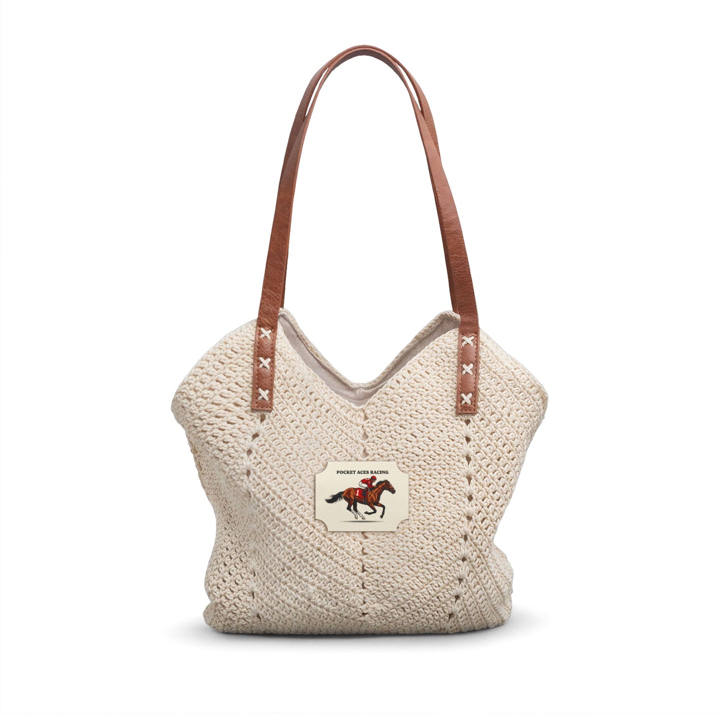 Straw Shoulder Bag - Vintage Poster Card