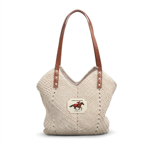 Straw Shoulder Bag - Vintage Poster Card