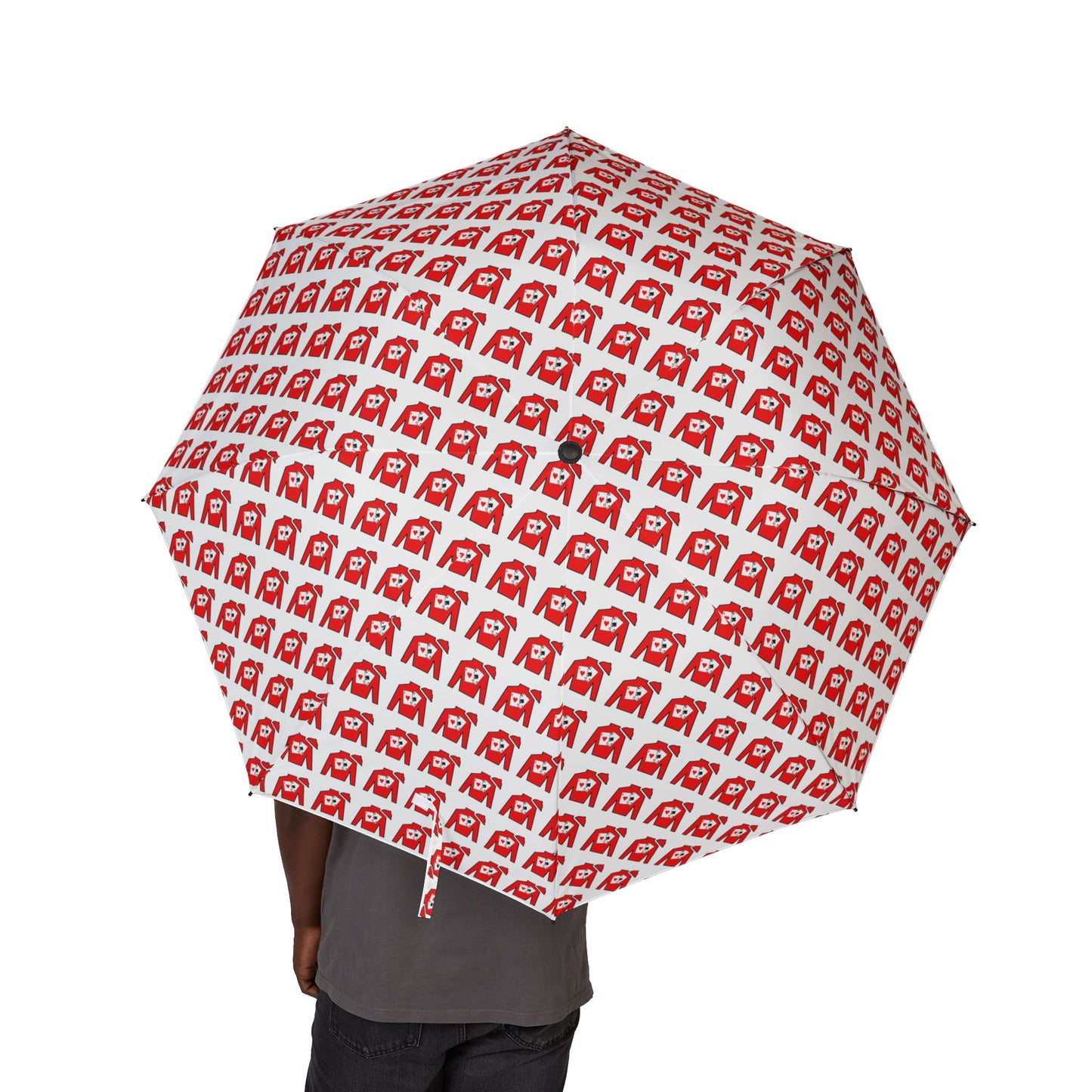 Semi-Automatic Foldable Umbrella - Silks pattern on white