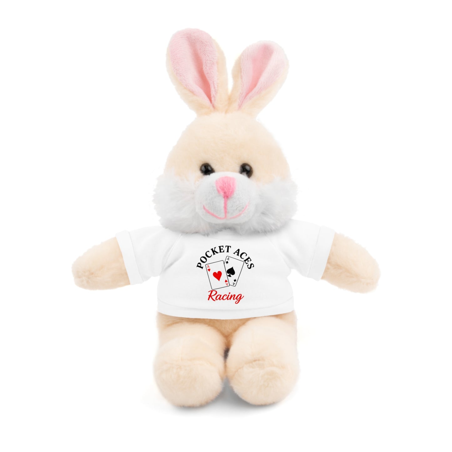 Stuffed Animals with Cards & Text logo Tee