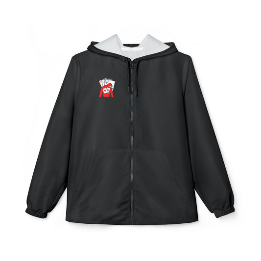 Windbreaker Jacket - White Silks & Cards logo (chest) + Clubhouse Sans (lg back)