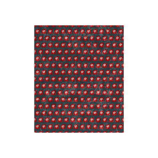 Crushed Velvet Blanket - Silks pattern over black