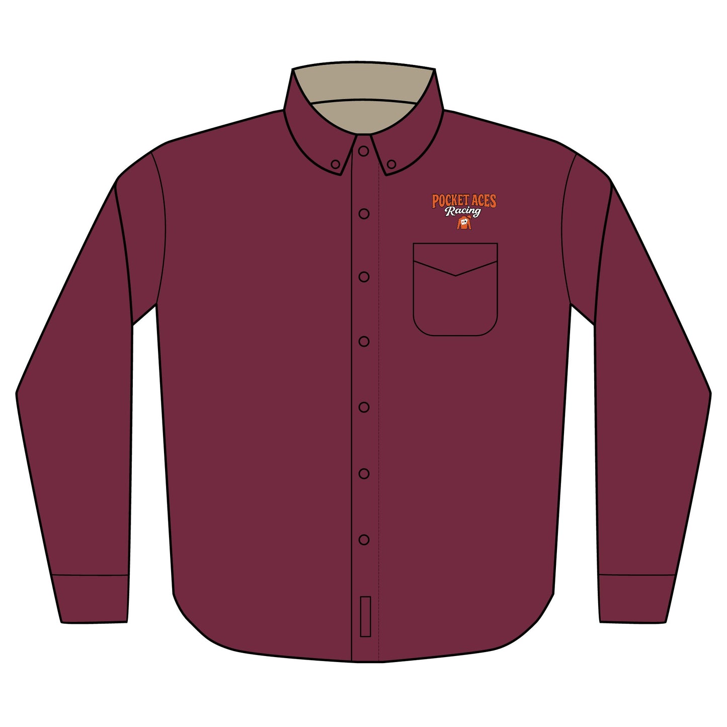 Port Authority® Unisex Long Sleeve Shirt (Embroidery) - Text & Silks over pocket