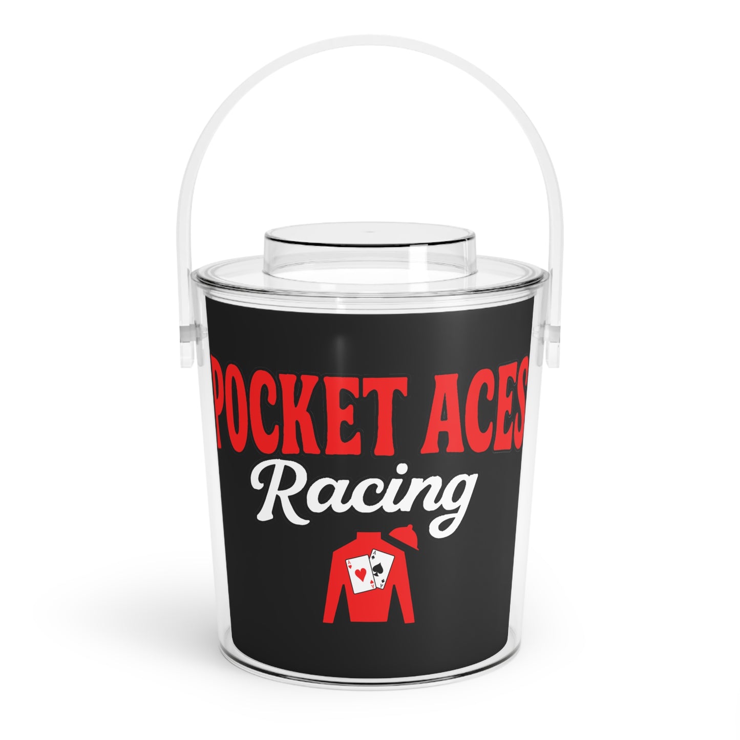 Ice Bucket with Tongs - Groovy Text & Silks