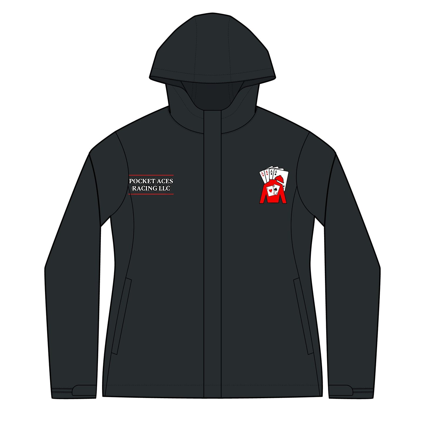 Women's Arcadia Jacket - Cards behind silks logo + company text