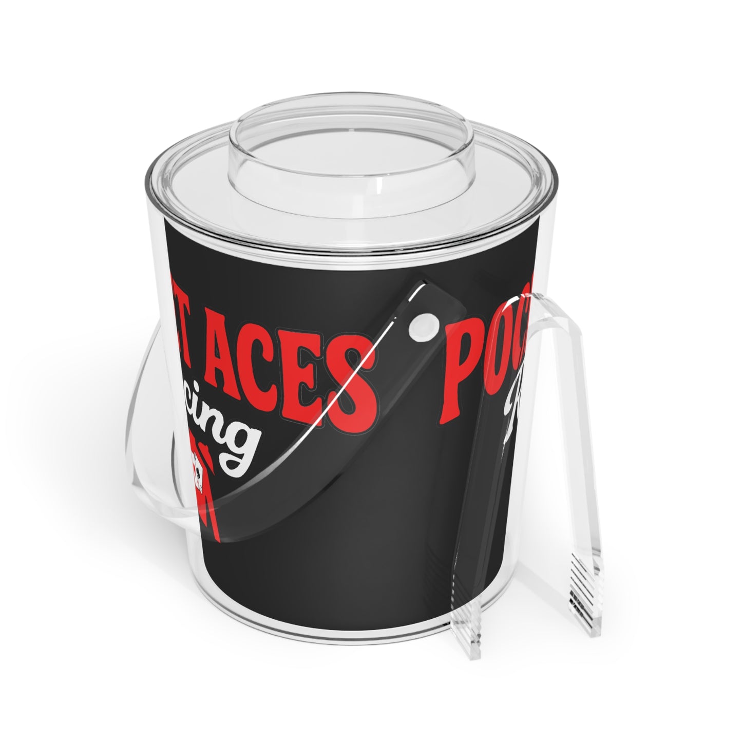 Ice Bucket with Tongs - Groovy Text & Silks