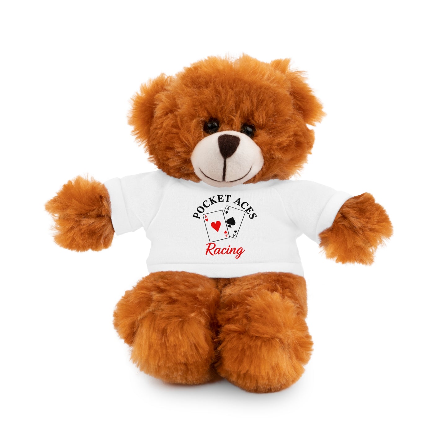 Stuffed Animals with Cards & Text logo Tee