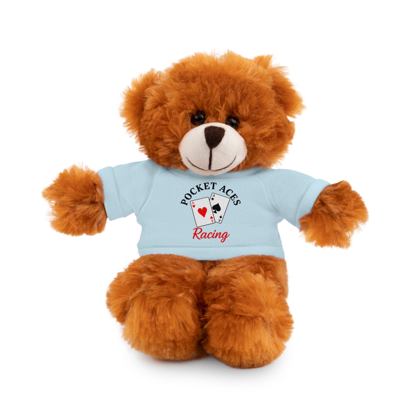 Stuffed Animals with Cards & Text logo Tee