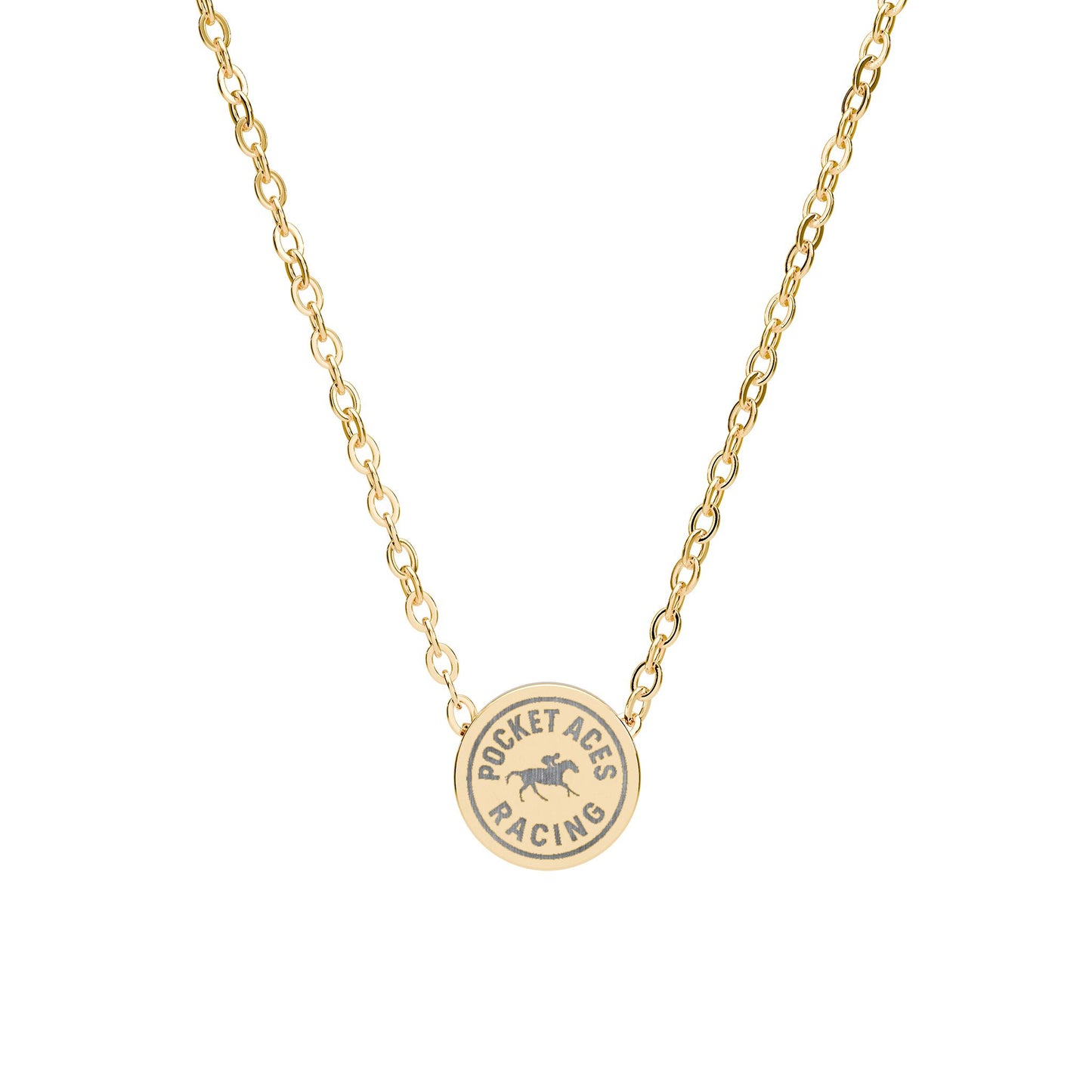 Necklace - Engraved Photo Finish Inside Railbird Round