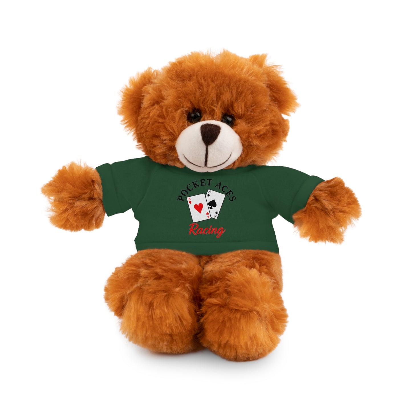 Stuffed Animals with Cards & Text logo Tee