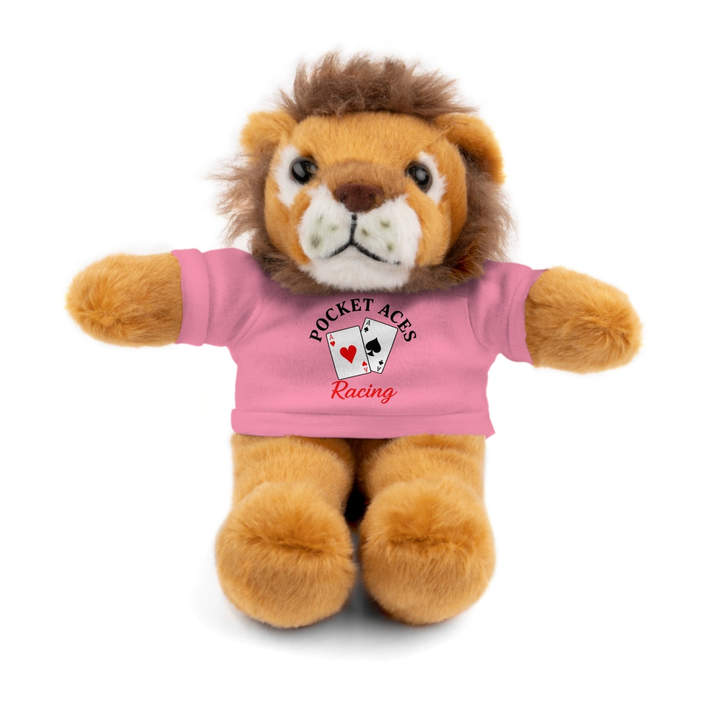 Stuffed Animals with Cards & Text logo Tee