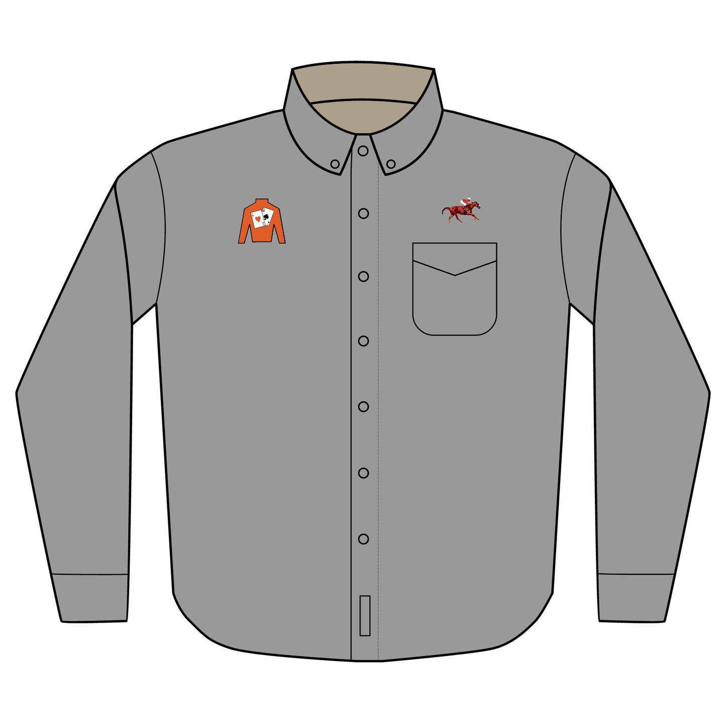 Port Authority® Unisex Long Sleeve Shirt (Embroidery) - Silks logo + Photo Finish over pocket