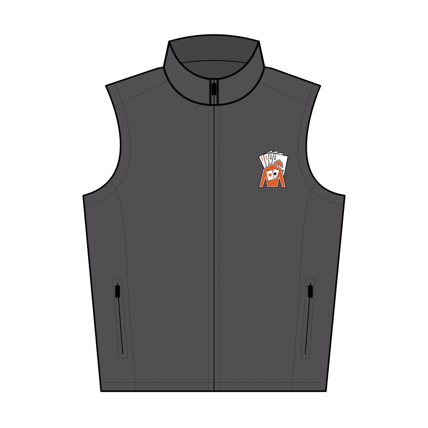 Port Authority® Men's Core Soft Shell Vest (Embroidery) - White Cards behind silks logo