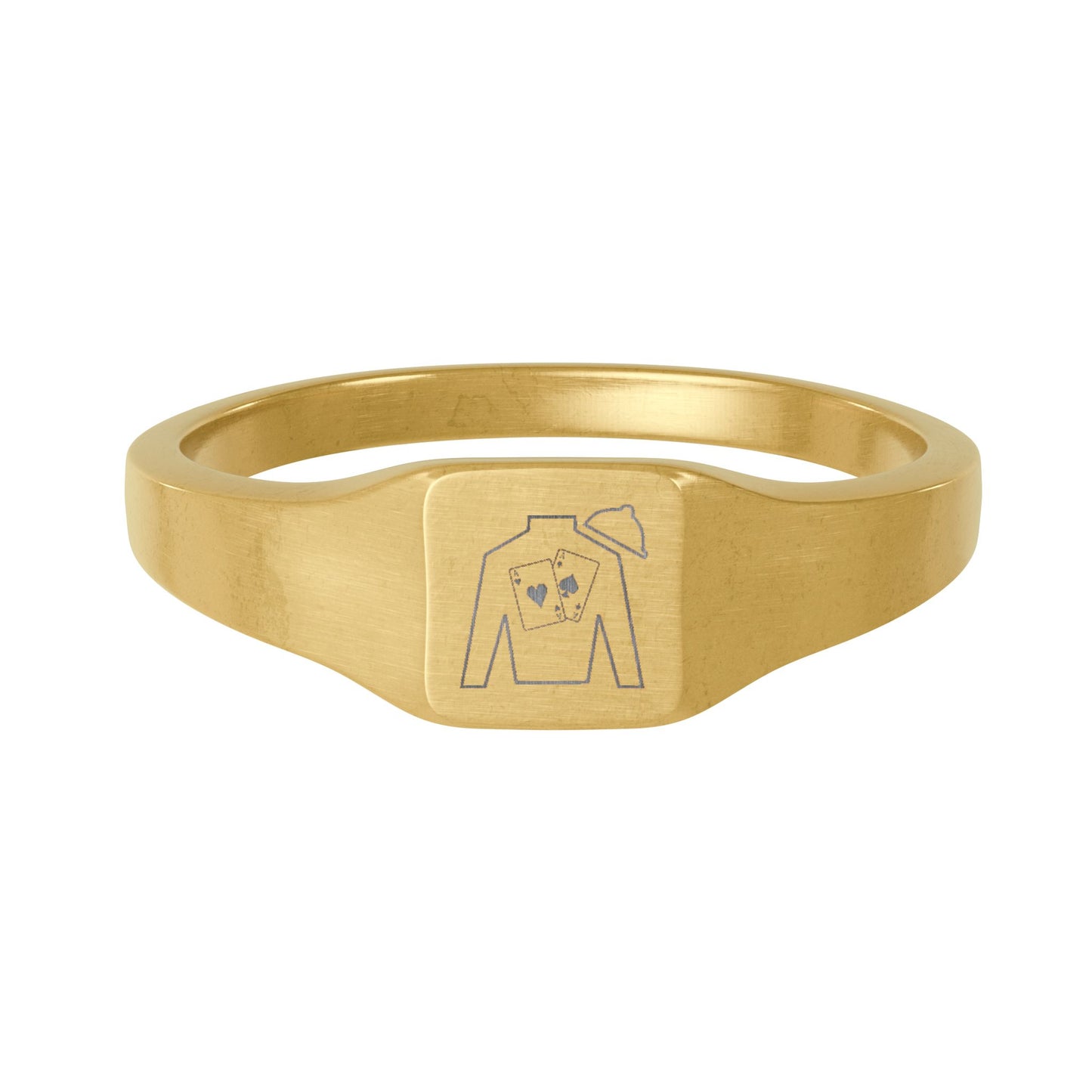 Stainless Steel Square Signet Ring (Engraving) - Silks Outline