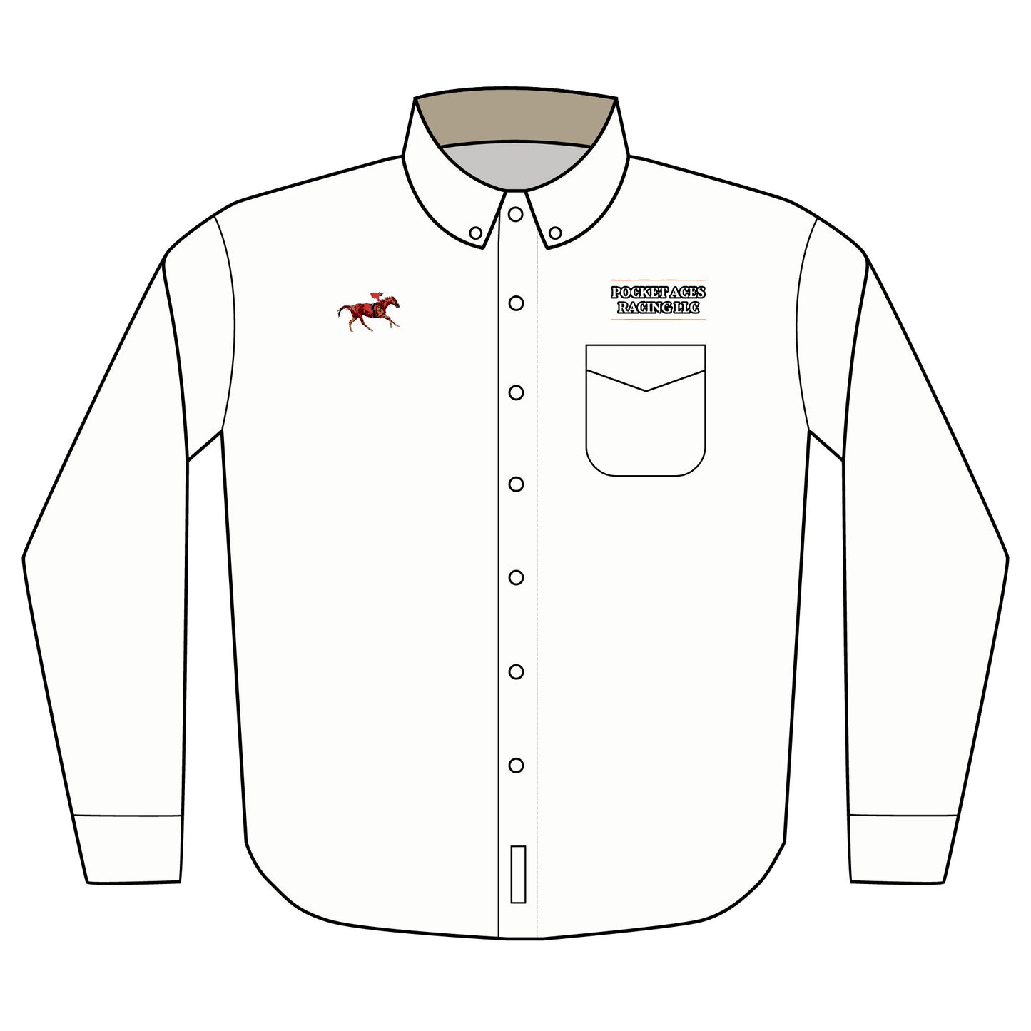 Port Authority® Unisex Long Sleeve Shirt (Embroidery) - Photo Finish + Company Text above pocket