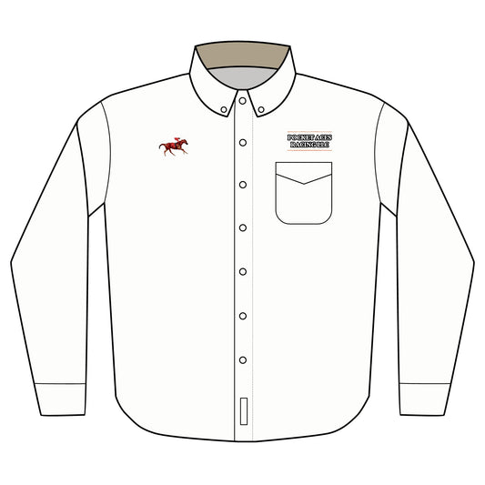 Port Authority® Unisex Long Sleeve Shirt (Embroidery) - Photo Finish + Company Text above pocket