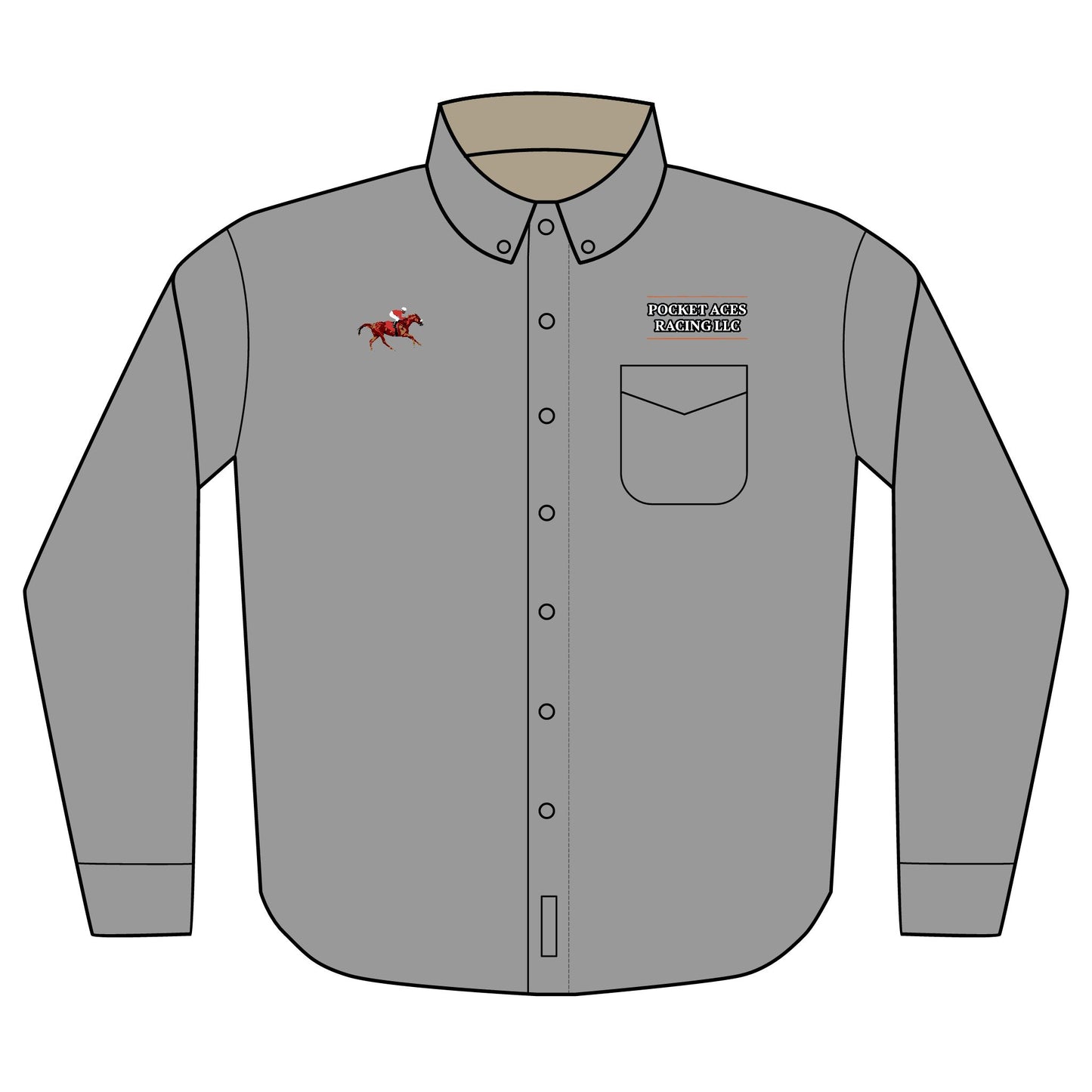 Port Authority® Unisex Long Sleeve Shirt (Embroidery) - Photo Finish + Company Text above pocket