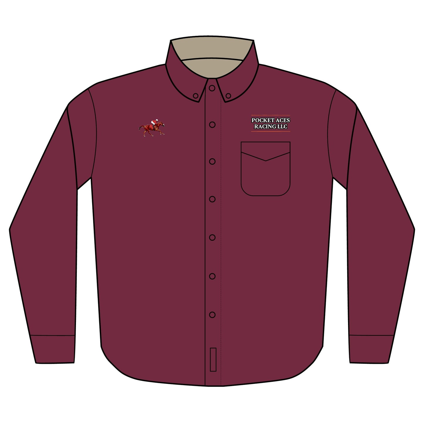 Port Authority® Unisex Long Sleeve Shirt (Embroidery) - Photo Finish + Company Text above pocket