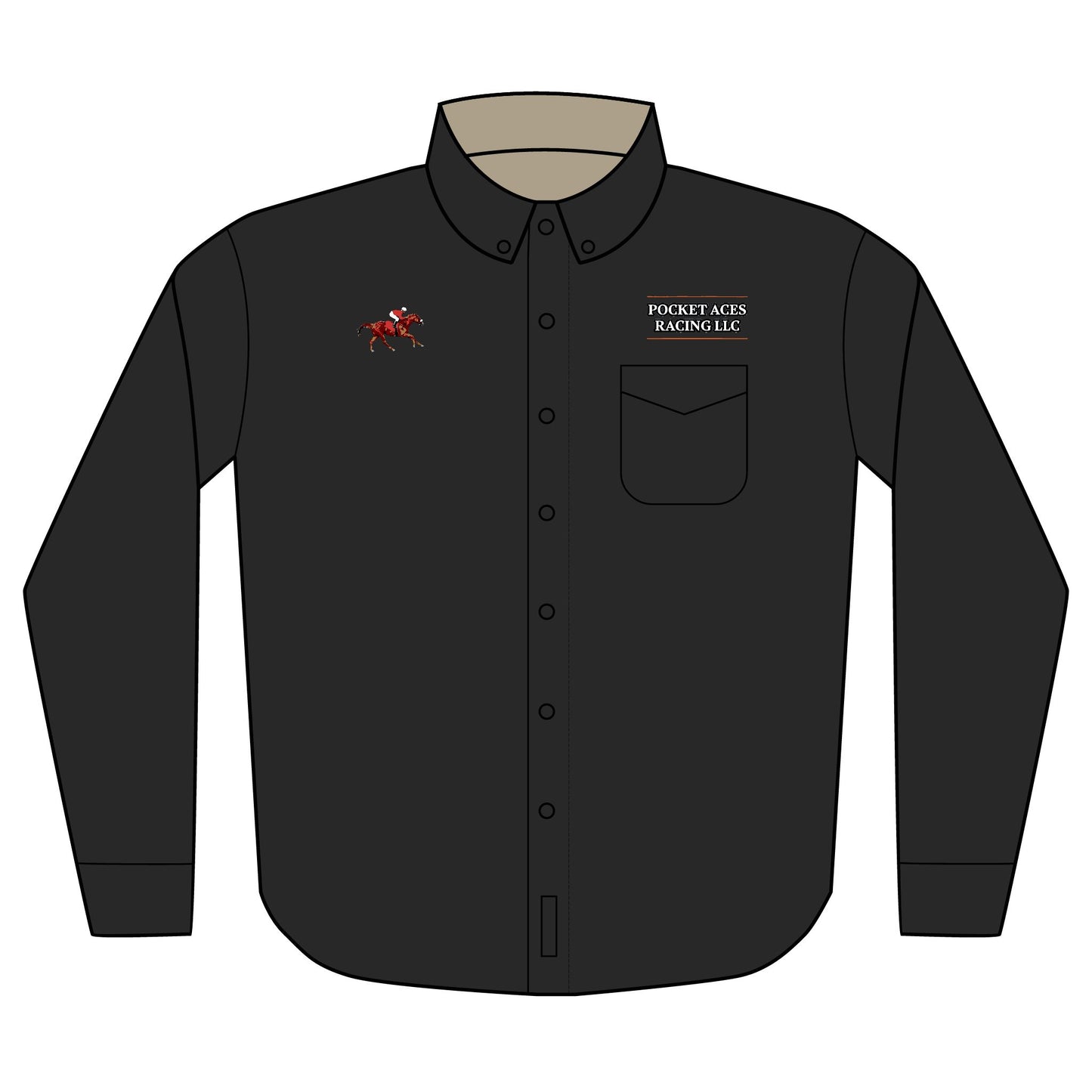 Port Authority® Unisex Long Sleeve Shirt (Embroidery) - Photo Finish + Company Text above pocket