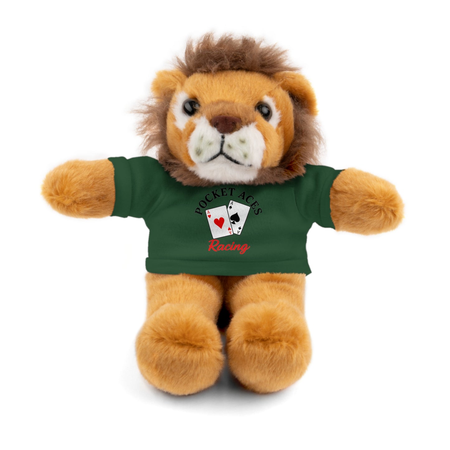 Stuffed Animals with Cards & Text logo Tee