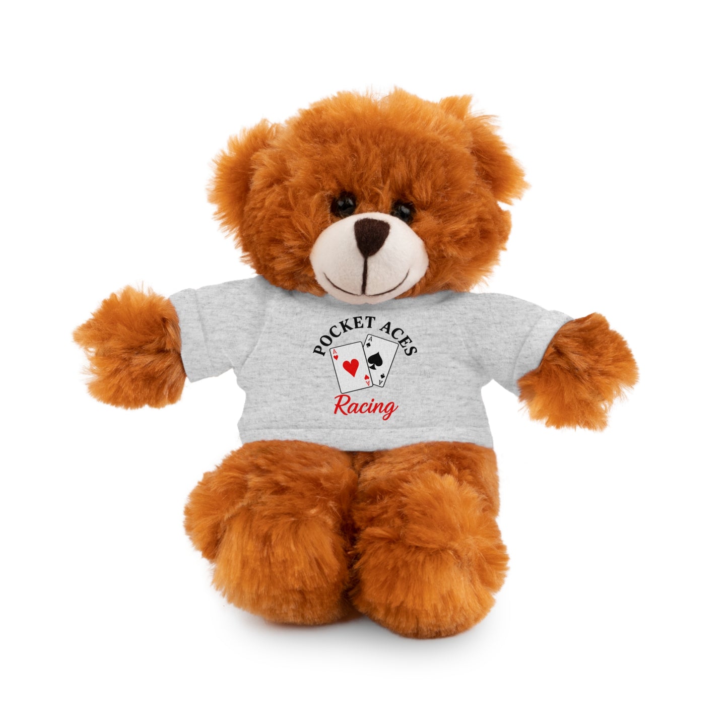 Stuffed Animals with Cards & Text logo Tee